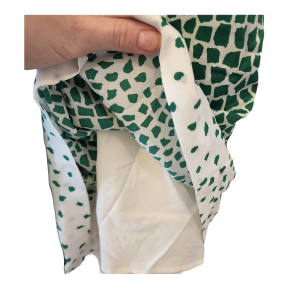 Eliza J green white print belted shift dress size 8 - Picture 4 of 8